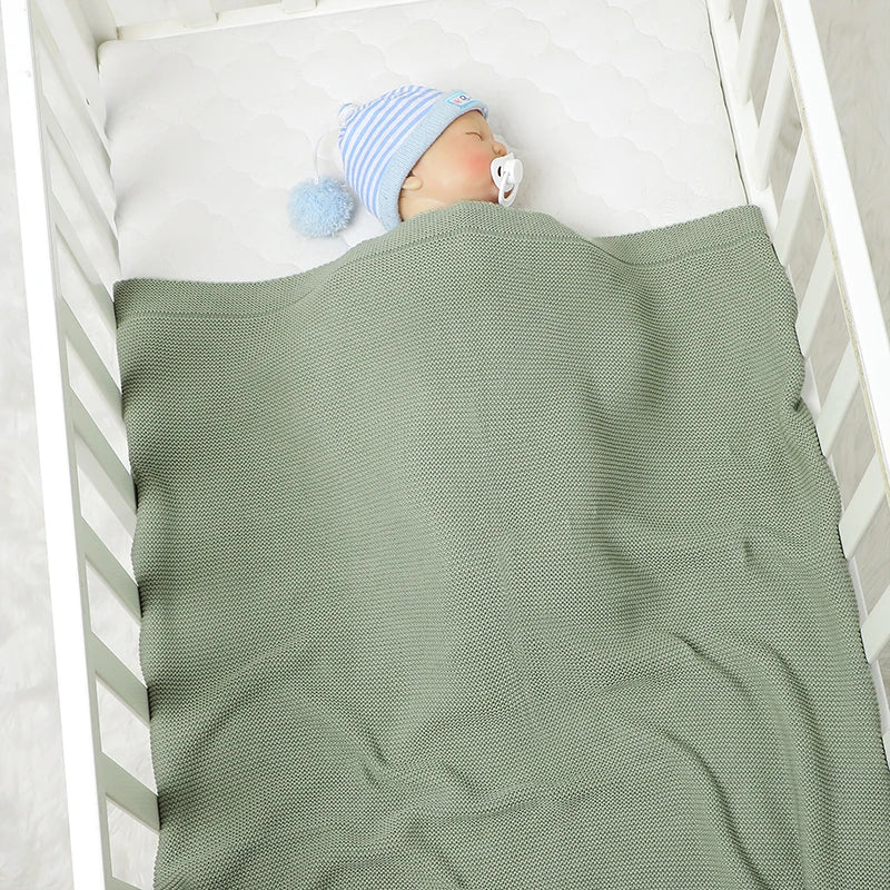 Organic 100% Cotton Knitted Baby Blanket